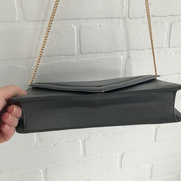 Vintage 80s Shoulder bag Clutch John Hort Letter shape Gray/Silver - Picture 6 of 7